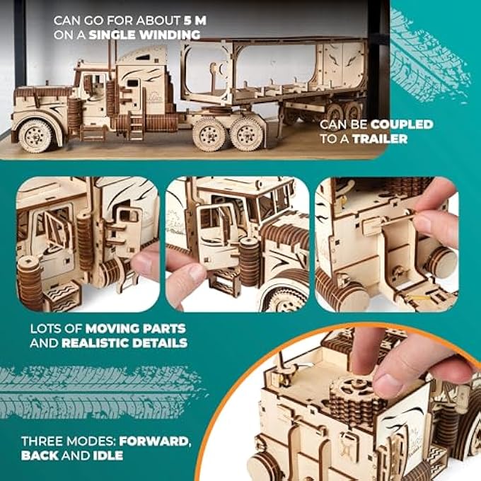 70056 HEAVY BOY TRUCK VM-03 MODEL PLYWOOD DIY MODEL  ECOLOGICAL WOODEN MODEL - Image 3